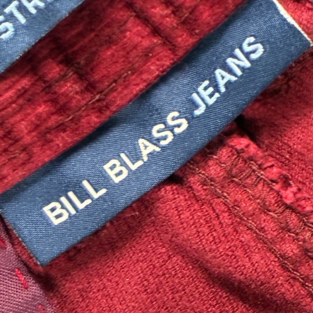 Bill Blass Pants Womens Actual 30 Burgundy Stretch Corduroy High Rise Straight - Picture 4 of 11